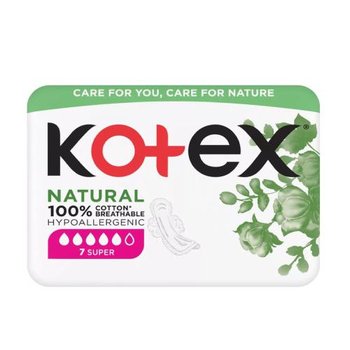 Kotex Natural, Super Podpaski, 7szt. - Kotex