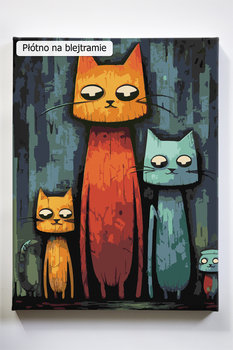 Kotki grzmotki, kot, koty, malowanie po numerach - Akrylowo