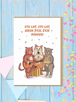 KOTY / STO LAT / kartka urodzinowa - BUG ART