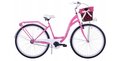 Kozbike, Rower Miejski + kosz, K4-S1CZ 28", różowy, damski - Kozbike