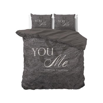 Kpl 240x220 LOVE FOR YOU AND ME antracyt bawełna - DreamHouse