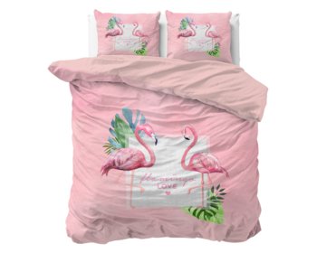 Kpl 240x220 SUNNY FLAMINGO'S różowy bawełna - DreamHouse