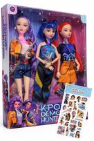 KPOP DEMON HUNTERS – ŚPIEWAJĄCE I ŚWIECĄCE LALKI + NAKLEJKI 3D