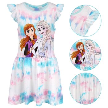 Kraina Lodu Elsa i Anna Sukienka dziewczęca na krótki rękaw, sukienka dla dziewczynki 8 lat 128 cm - Disney