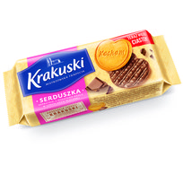Krakuski herbatniki serduszka w czekoladzie 171g Krakuski