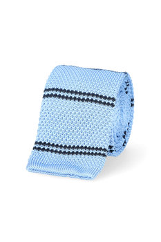 Krawat Dzianinowy Niebieski - Lancerto