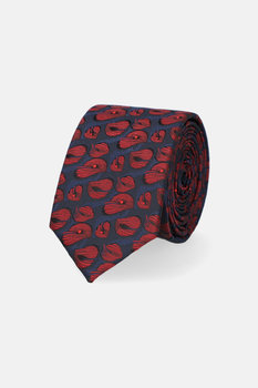 Krawat Granatowy w Bordowe Liście - Inna marka
