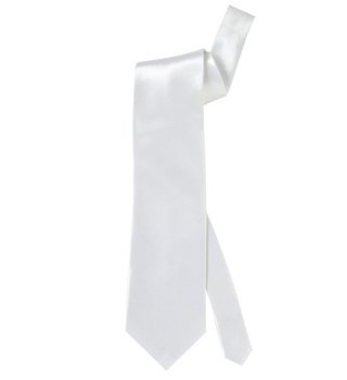 Krawat satynowy, biały