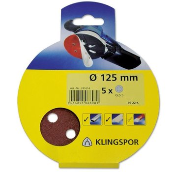 Krążki ścierne czepne otw. PS22K Fi=125 gr.60 sztuk 5 [241625] - KLINGSPOR