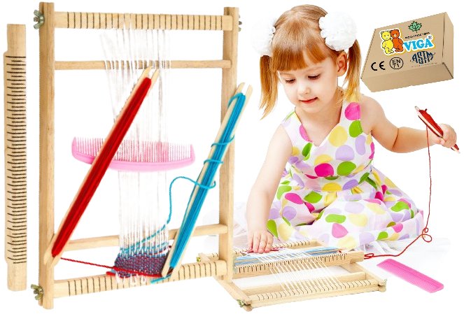 Фото - Інтерактивні іграшки VIGA KREATYWNE ZABAWKI prace ręczne KROSNO TKACKIE drewniane dla dzieci dziecka 