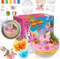 KREATYWNY ZESTAW KRYSZTAŁ JEDNOROŻEC AKWARIUM LAMPKA LED NOCNA TERRARIUM