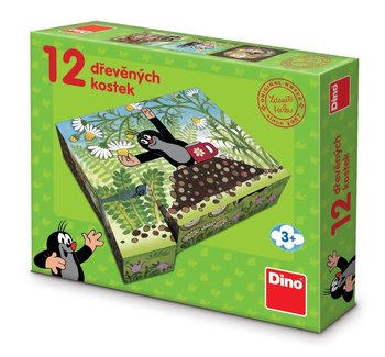 Krecik i Przyjaciele drewniane klocki obrazkowe puzzle 12 klocków 6 obrazków wiek dzieci 3+ - Inna marka