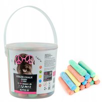 Kreda chodnikowa kolorowa do tablicy neutralny zapach szkolna w wiaderku 15 sztuk Kite Dogs