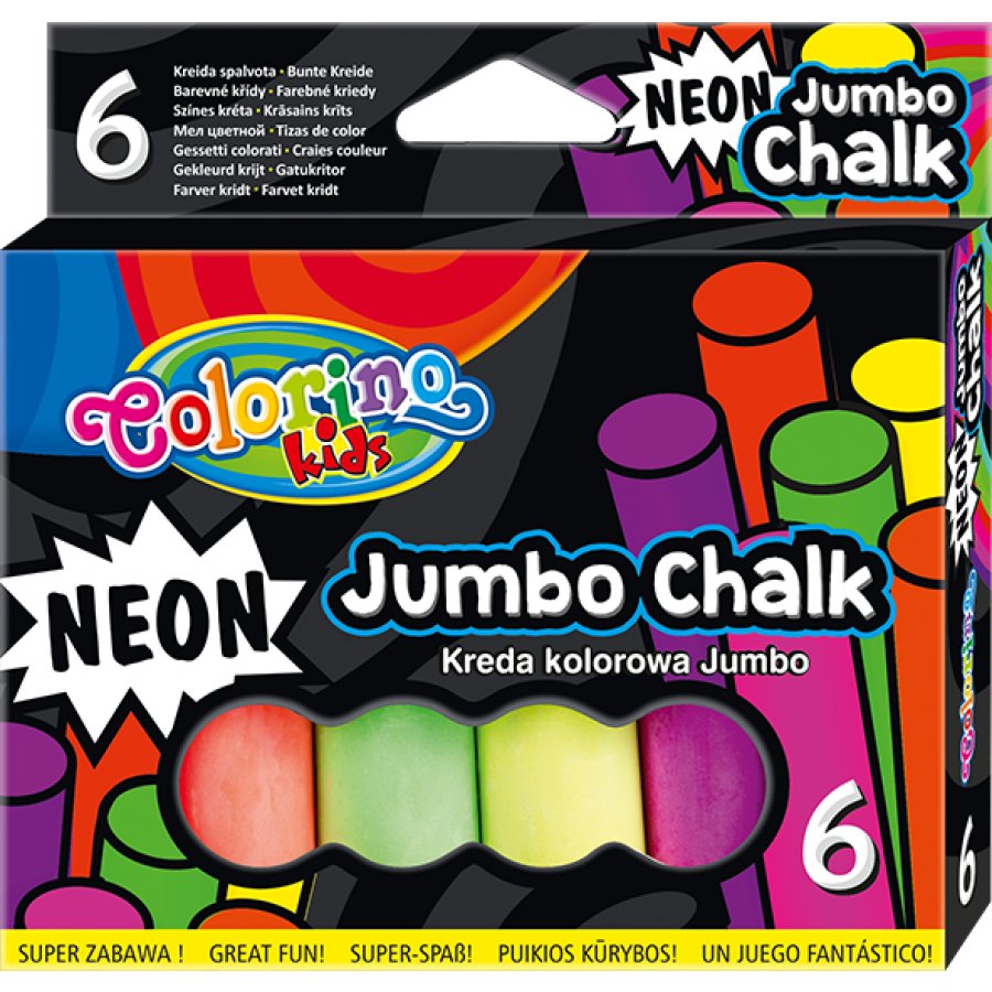 Kreda w kolorach neonowych, Colorino Kids, 6 sztuk