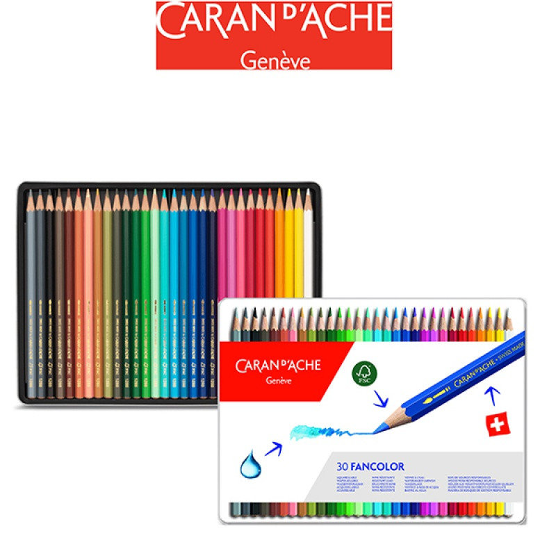 Zdjęcia - Rysowanie Caran dAche kredki caran d'ache fancolor, metalowe pudełko, 30 szt. 