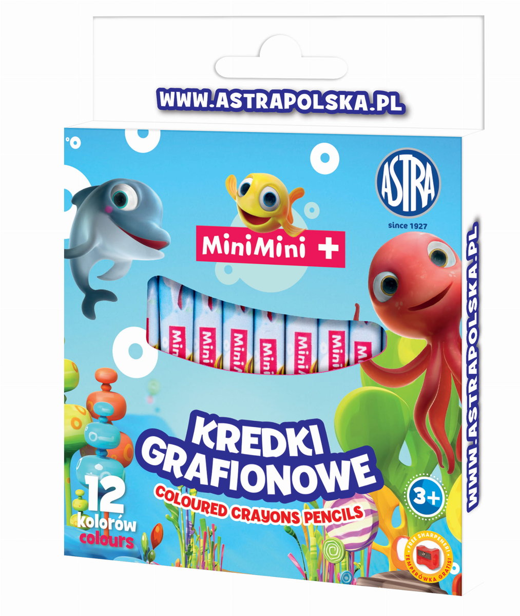Zdjęcia - Rysowanie Astra Kredki grafionowe 12 kolorów - Mini Mini 