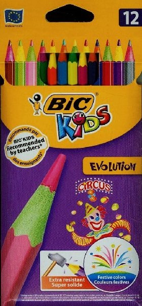 Фото - Малювання BIC Kredki ołówkowe, 12 kolorów, Evolution Circus 