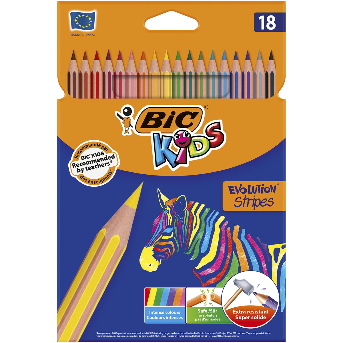 Фото - Малювання BIC Kredki ołówkowe,  Evolution Stripes, 18 kolorów 