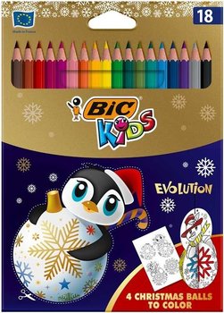 Kredki ołówkowe, Kids Evolution Christmas, 18 kolorów - BIC