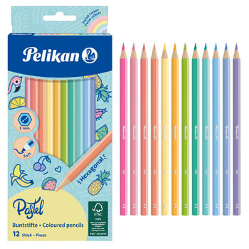 Kredki Ołówkowe Miękkie Pastelowe 12Kol Pelikan - Pelikan