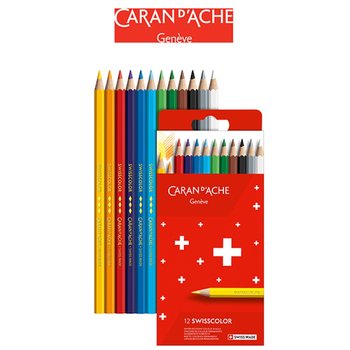 Kredki ołówkowe, Swisscolor, 12 kolorów - CARAN D'ACHE