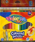 Kredki ołówkowe, trójkątne, 24 kolory + temperówka, Colorino kids - Patio