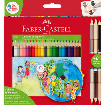 Kredki ołówkowe, trójkątne edycja "Dzieci Świata" , 24 sztuki - Faber-Castell