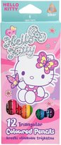 KREDKI OŁÓWKOWE TRÓJKĄTNE HELLO KITTY 12 KOLORÓW Patio