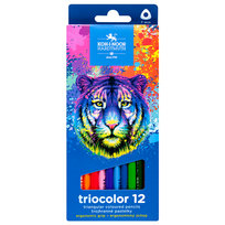 Kredki ołówkowe trójkątne Triocolor Koh-I-Noor Tygrys, 12 sztuk