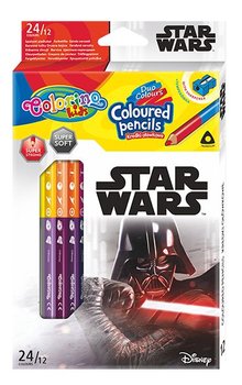 Kredki ołówkowe, trójkątne z temperówką, Colorino Kids, Star Wars, 24 kolory - Colorino