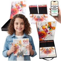 KREDKI PROFESJONALNE 60 Kolorów Drewniane Ołówkowe – Prezent Artystyczny Dla Dziecka Córki Wnuczki Na Święta + EBOOK-1