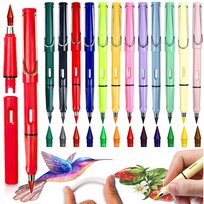 Kredki Wieczne 12Kolorów Magiczne Bez Temperowania Z Gumkami Wymienne Wkład