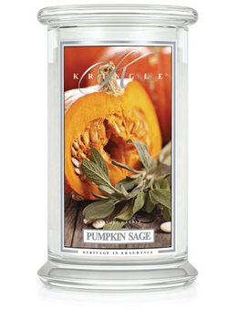 Kringle Candle, Pumpkin Sage, świeca zapachowa, duży słoik, 2 knoty - Kringle Candle