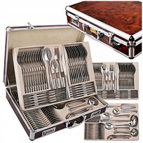 Krischner Komplet Sztućców Walizka Zestaw Sztućce Stal Nierdzewna 72El Dla 12 Osób