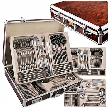 Krischner Komplet Sztućców Walizka Zestaw Sztućce Stal Nierdzewna 72El Dla 12 Osób - arotrade