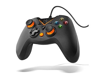 KROM KEY - Przewodowy gamepad, wejście X i tryby gry bezpośredniej - Wejście, joystick i wyzwalacze analogowe, funkcja Turbo, Kompatybilny z PC, Play Station 3 i Androidem 4.2 - Czarny - Inny producent