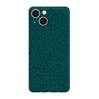 Kropki tiny dots  - iPhone 15 Etui matowe butelkowa zieleń [TIF 14E]