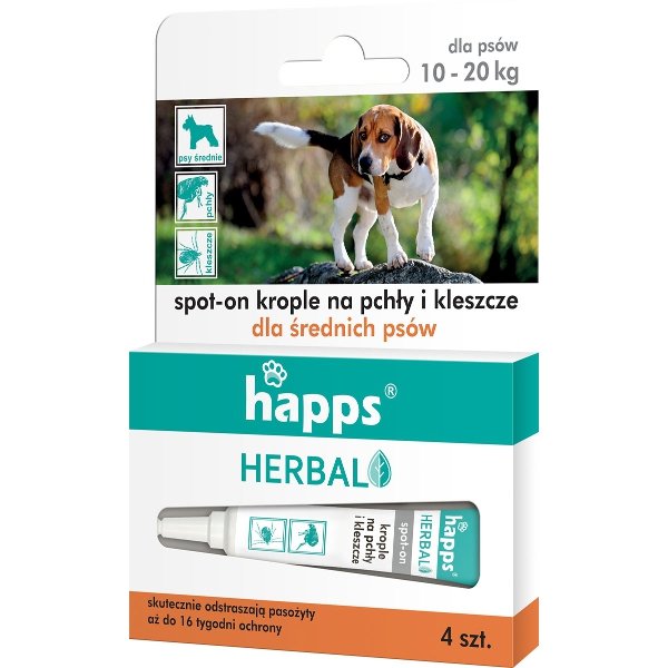 Krople kropelki na pchły kleszcze dla psa do 20kg - 4 szt.