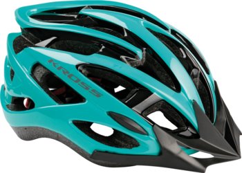Kross, Kask rowerowy, LAKI + daszek, niebieski, rozmiar L - Kross