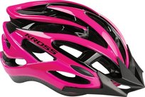 Kross, Kask rowerowy, LAKI + daszek, różowy, rozmiar L Kross