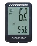 Kross, Komputerek rowerowy, KRC 211 11-funkcjii przewodowy, czarno-biały - Kross
