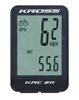 Kross, Komputerek rowerowy, KRC 211 11-funkcjii przewodowy, czarno-biały Kross