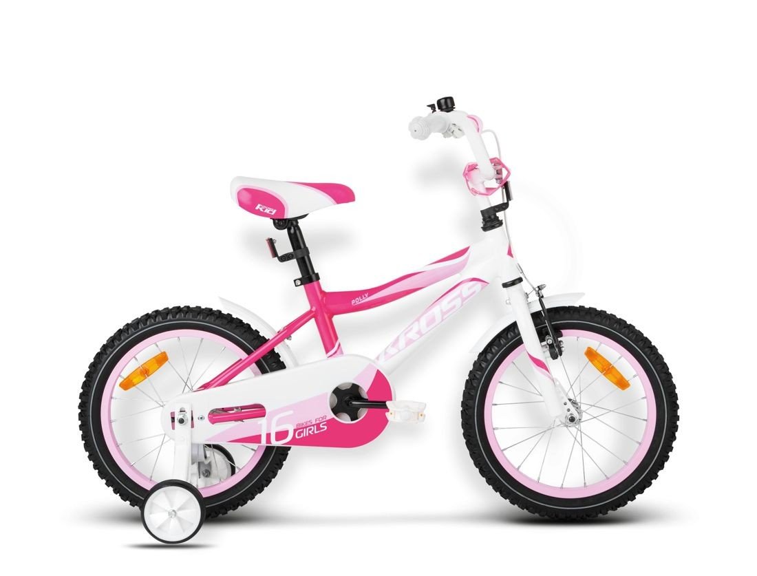 Kross, Rower dziecięcy, Polly 16", różowobiały Kross Zabawki Sklep