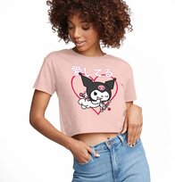 KRÓTKA KOSZULKA Damska Różowa Dla Fana Na Urodziny Anime KUROMI Wzory - M