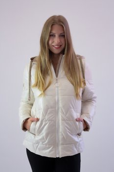 Krótka kurtka Fashion Beżowa 46 - Nelino