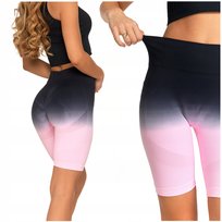 Krótkie LEGGINSY DAMSKIE Kolarki Bezszwowe Push-Up Wysoki Stan MORAJ M