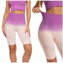 Krótkie LEGGINSY DAMSKIE Kolarki Bezszwowe Push-Up Wysoki Stan MORAJ M