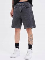Krótkie Spodenki Jeansowe Szorty Męskie Luźne Ciemne Szare Black Basic 31 inna (Inny)