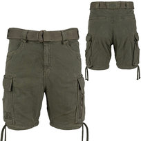 Krótkie Spodenki Męskie Cargo Fostex Bawełna Heavy Duty + Pasek Olive M Fostex