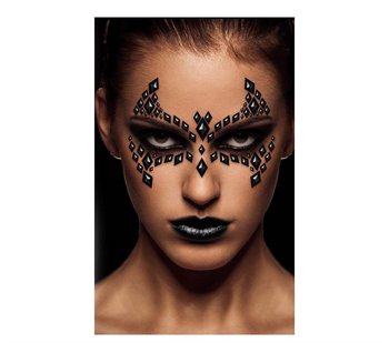 Kryształki do twarzy - naklejki 3D nietoperz czarny - Inny producent